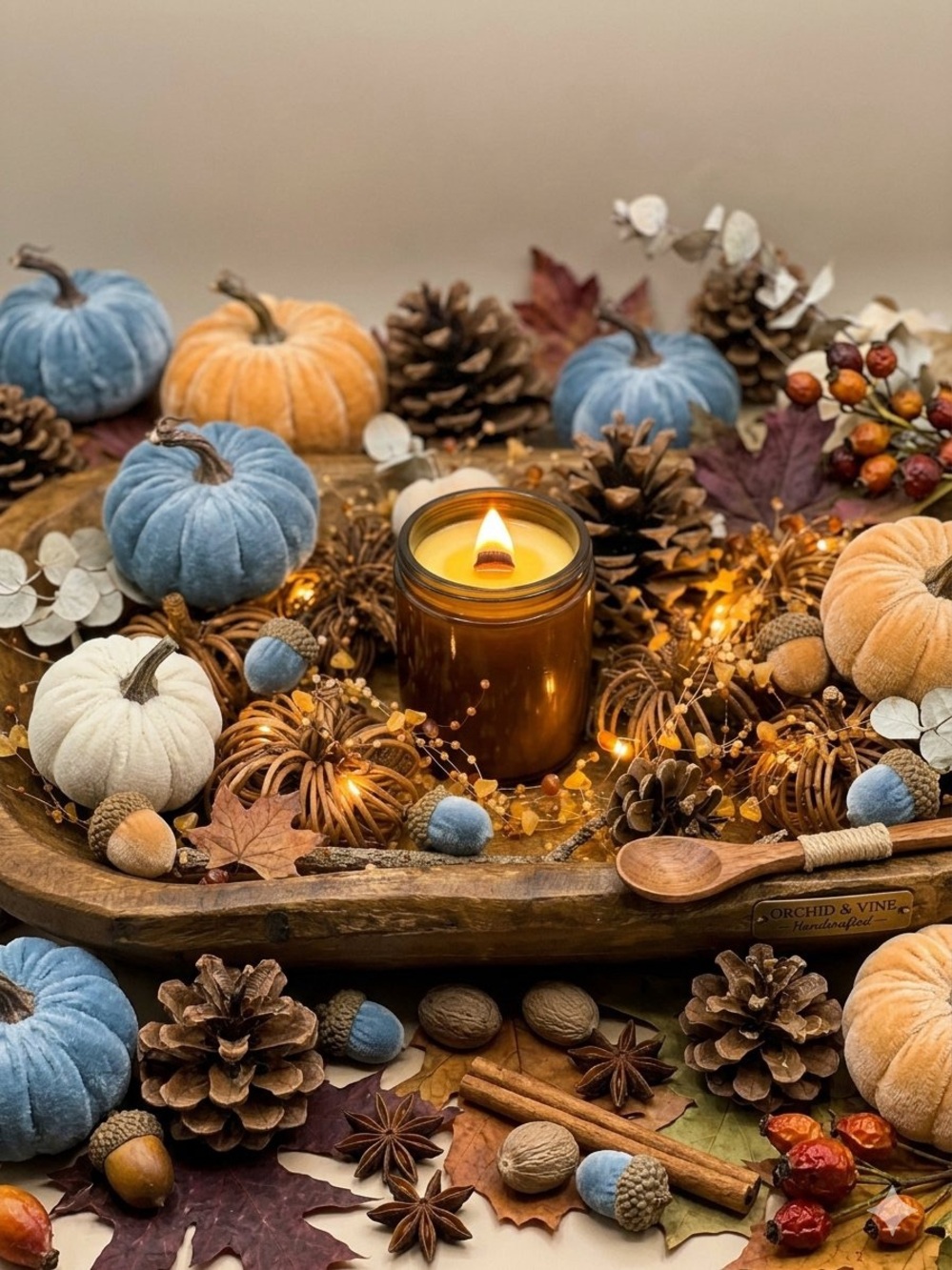 Orchid & Vine Cashmere Pumpkin Soy Wax Handmade Candle Clean Living